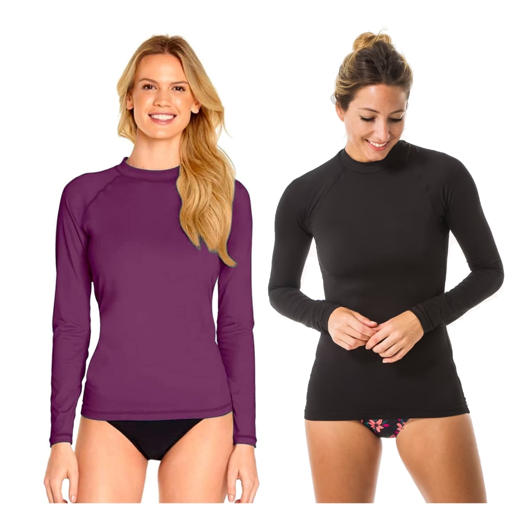 Camiseta Manga Comprida Feminina de Proteção Solar Praia e Piscina Slim Fitness Várias Cores