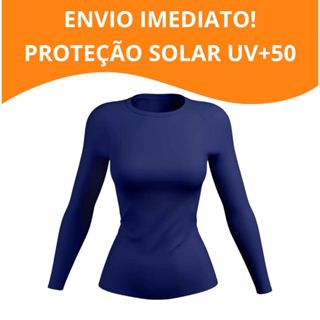 Camiseta Feminina Proteção Solar UV+50 Manga Comprida Tecido Ice-Gelado