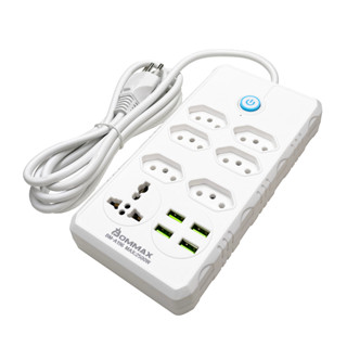 Régua Filtro de Linha com 7 Tomadas Extensão Elétrica 1 Universal 4 USB Bivolt 10A 110v/220v Cabo de 2 Metros