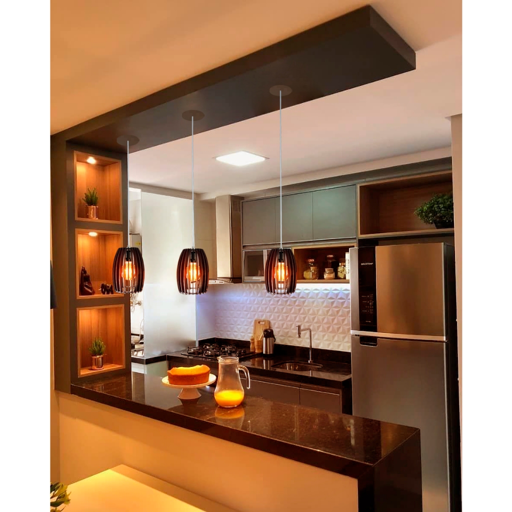 Luminária de Teto Lustre Pendente Rústico Ideal para Bancadas e Área Gourmet Envio Rápido