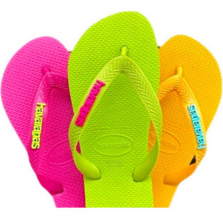 Chinelo Feminino Havaianas Top Verde Limão + Pingente Placa Rosa