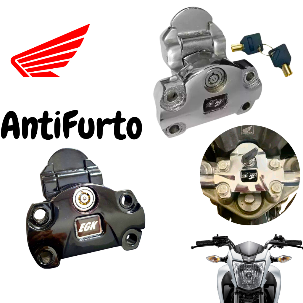 Trava de Miolo AntiRoubo P/ Moto Honda CG Titan Fan Start Cargo 150 160 Resistente Anti Chave Micha