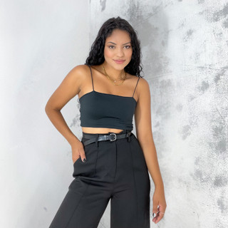 Cropped Feminino Alças De Elastico Finas Suplex Cores Verão