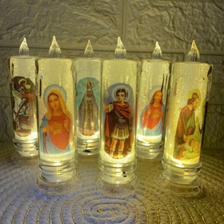 Vela de Led Eletrônica Virtual Chama Viva Vários Santos em Oferta na Shopee