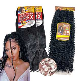 Gypsy Braids 2 Jumbo Super X Zang Hair + 1 crochet Barbara African Beauty + aneis de tranças Premium