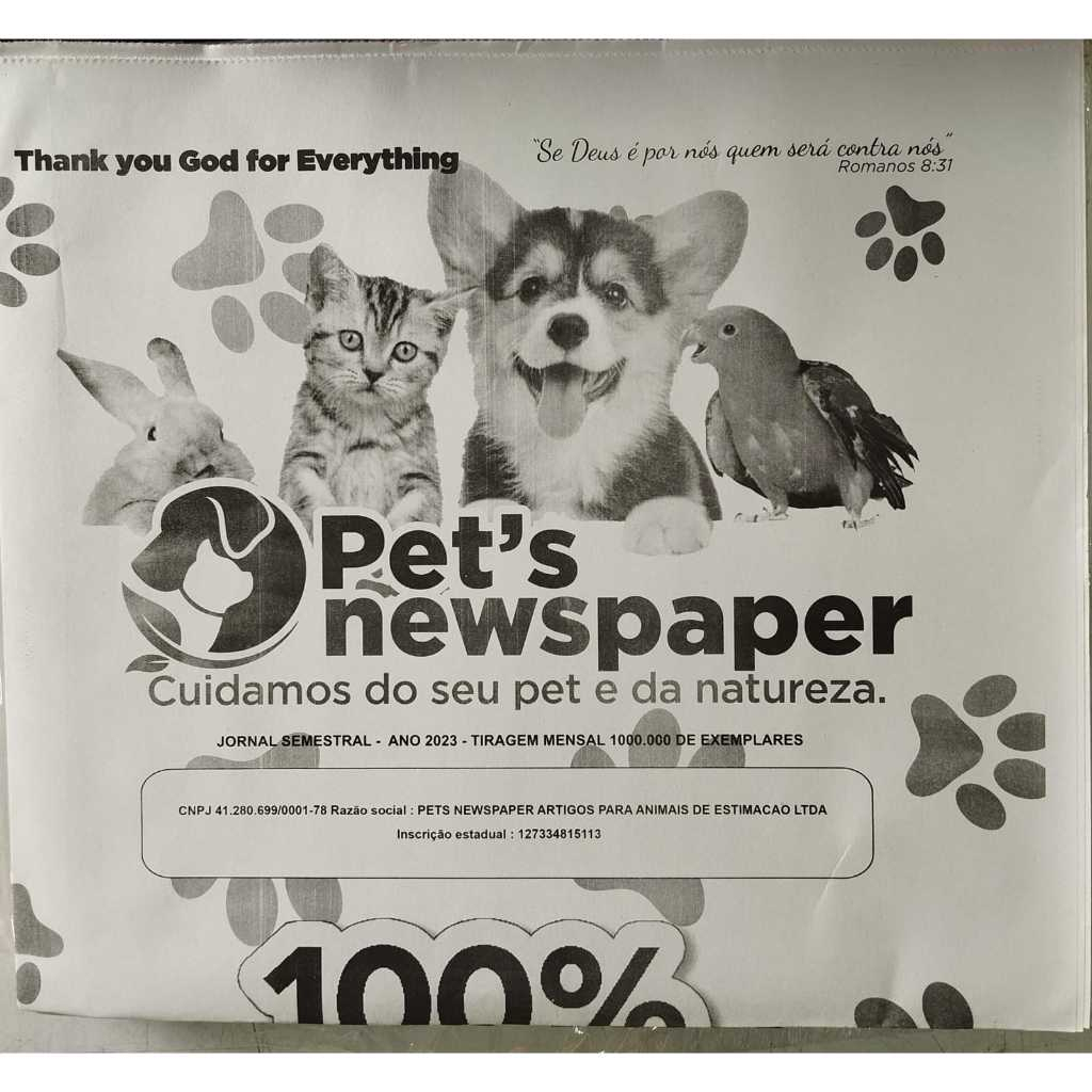 Tapete Higiênico Feito De Jornal Para Cachorros 100 Folhas Amarelado