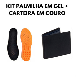 Kit 2 palmilhas em gel P.U Ortopédica mais Carteira sintetica
