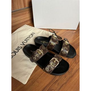 Sandália papete louis vuitton sandália louis vuitton birken papete de couro 100% feminina
