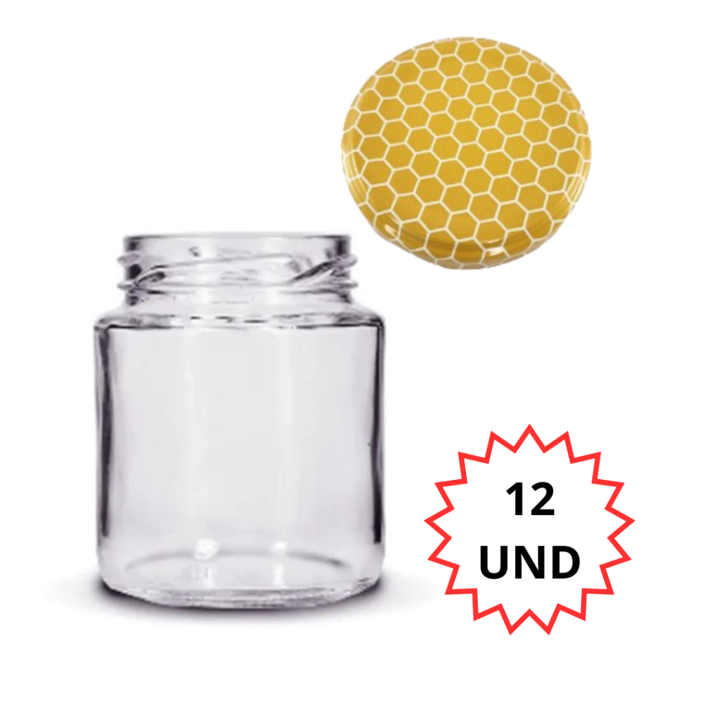 12 Pote de Vidro Belém 240ml com tampa para Geléias Doces Mel