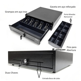 Gaveta Caixa Registradora com Chave feita em Aço Super Resistente em Oferta na Shopee