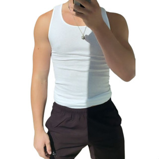 Regata Masculina estilo Americana malha Canelada