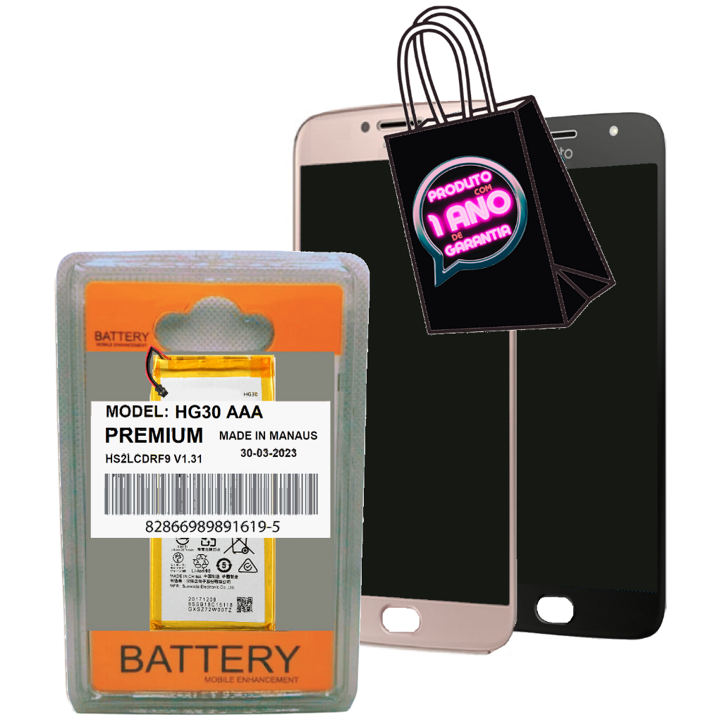 Kit Tela Frontal + Battria Compatível Moto G5s Plus XT1802 Touch Display + Premium Full Hd! em Oferta na Shopee