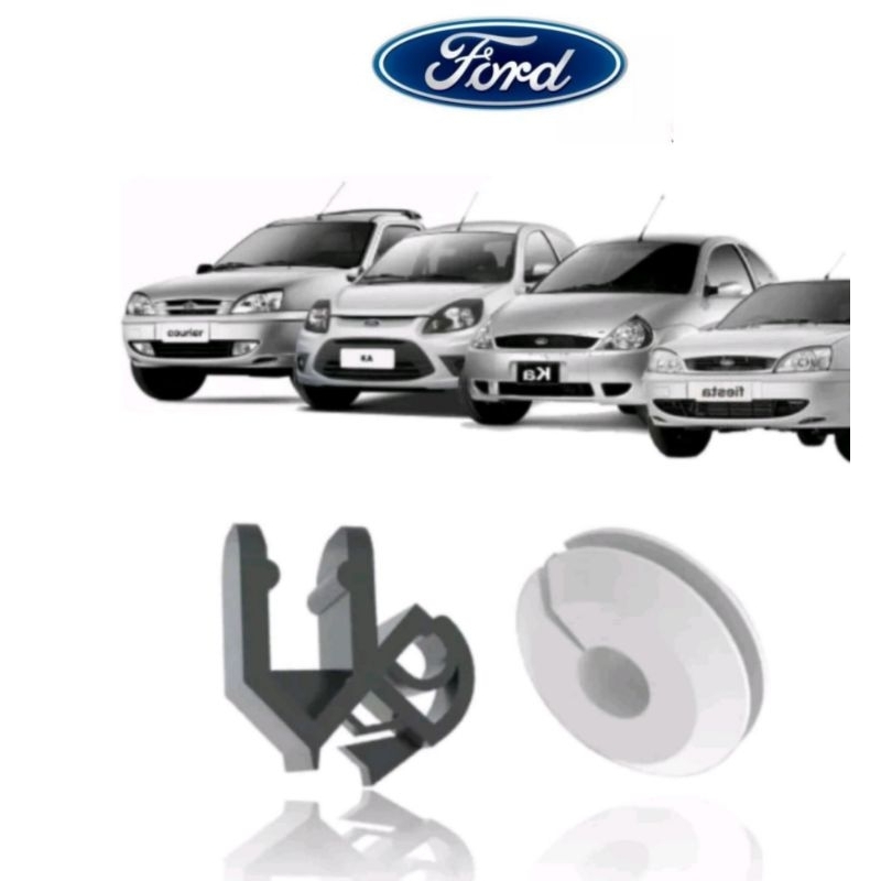 Kit Grampo Presilha trava +Bucha vareta capo Ford ka Escort Ecosport Fiesta Verona Focus Ranger