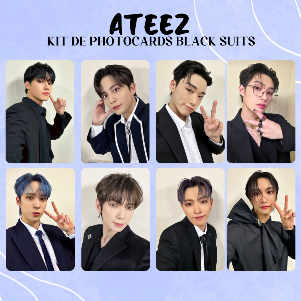 Photocards Ateez Terno Preto (FANMADE) em Oferta na Shopee