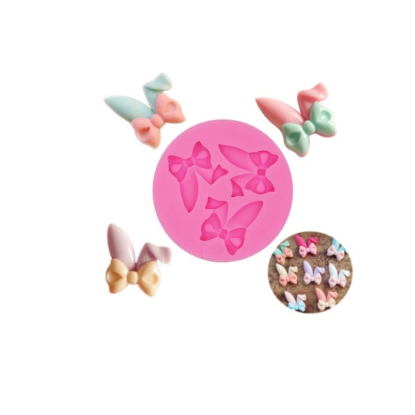 Molde de Silicone Lacinho Orelha de Coelho para Artesanato e Confeitaria - Tema Páscoa - Molde Orelhinhas de Coelhinhos com Laço