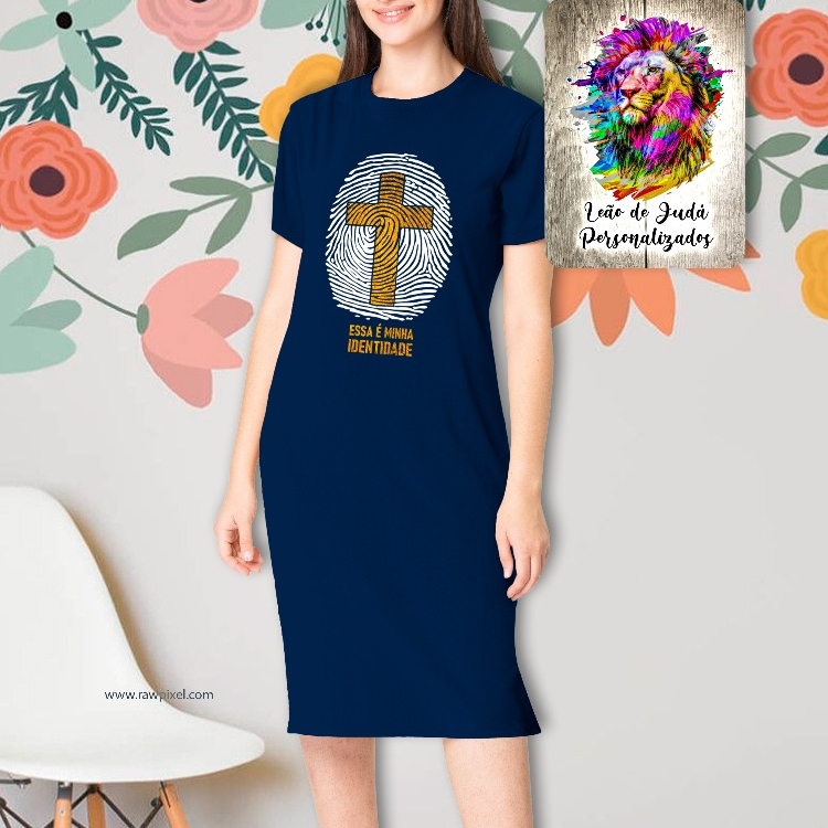 Vestido MIDI Evangélico ESSA É MINHA IDENTIDADE CRUZ