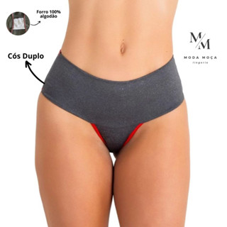 Promoção kit3 Calcinha Modeladora Cós Duplo Cintura Alta Compressão Confortável
