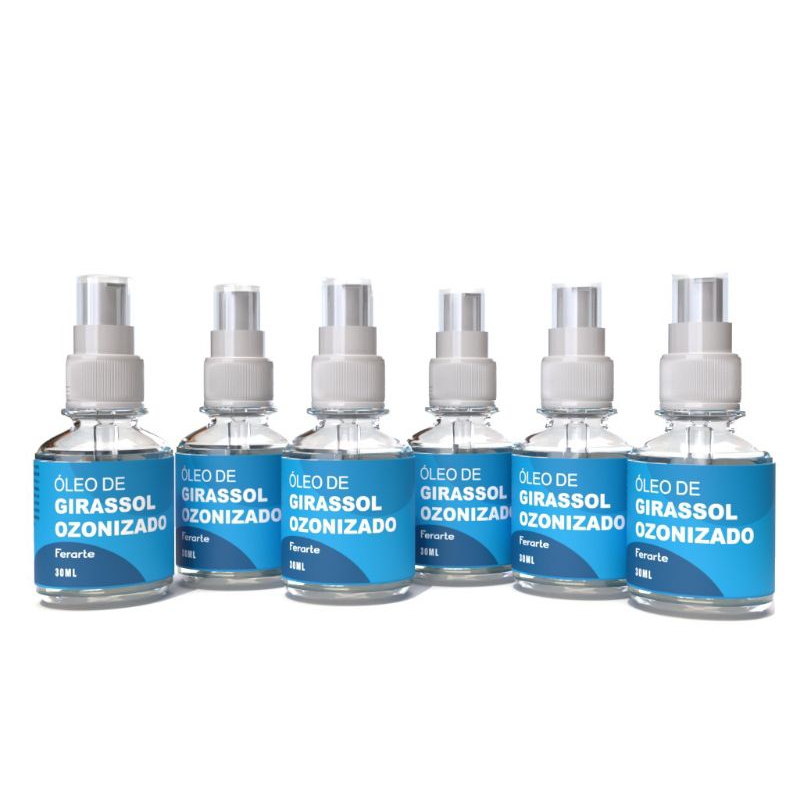 Óleo de girassol ozonizado Feart 30ml 6 unidades cicatrizante, hidratante, celulite, manchas