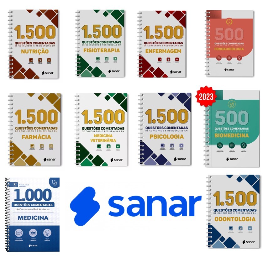 Imagem Questões de Concurso Area da Saúde em geral 1500 questões Comentadas