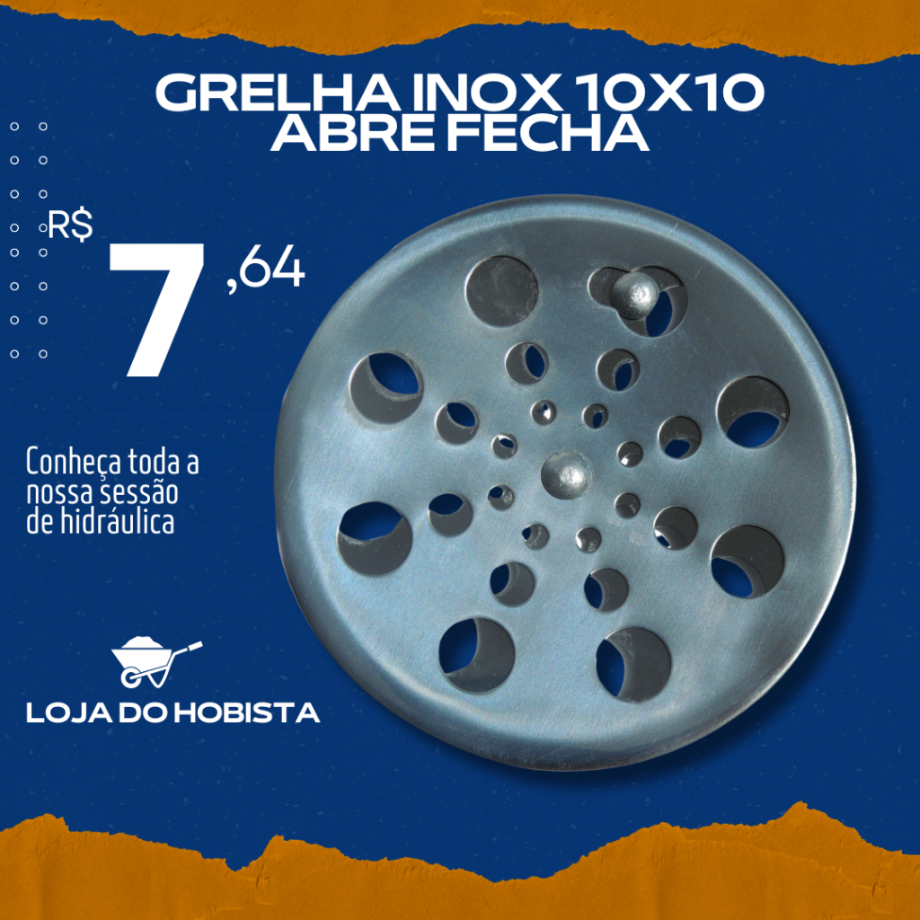 Ralo Tampa Grelha ( INOX REDONDO ) Abre E Fecha Rotativo 10x10  ( ANTES DE COMPRAR LER DESCRIÇÃO DO PRODUTO)