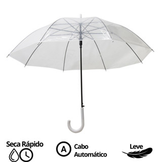 Guarda Chuva Transparente | Sombrinha | Resistente | Bengala | Automático Adulto
