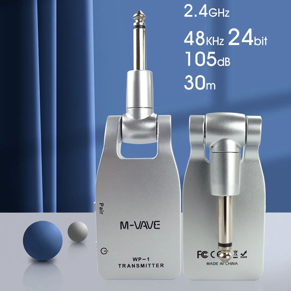 M-VAVE WP-1 2.4G Guitarra Transmissor sem fio Receptor Ferramentas Bateria embutida para guitarra Baixo Captador Peças