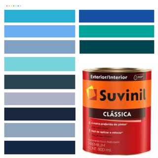 Tinta Para Parede Azul Suvinil Clássica 800ml Cor Premium Cor Azul Céu/Cor Azul Tempestade
