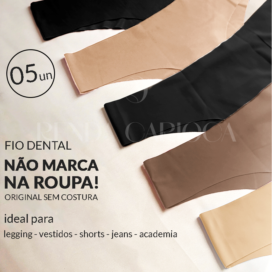 Kit 5 Calcinha Sem Costura Fio Dental Corte a Laser Não Marca