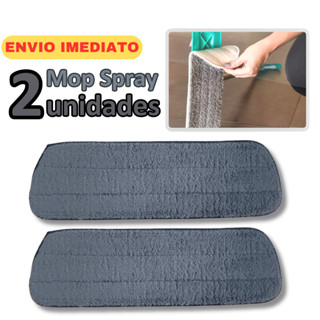 Refil mop spray microfibra almofada esfregão rodo magico kit com 2 unidades