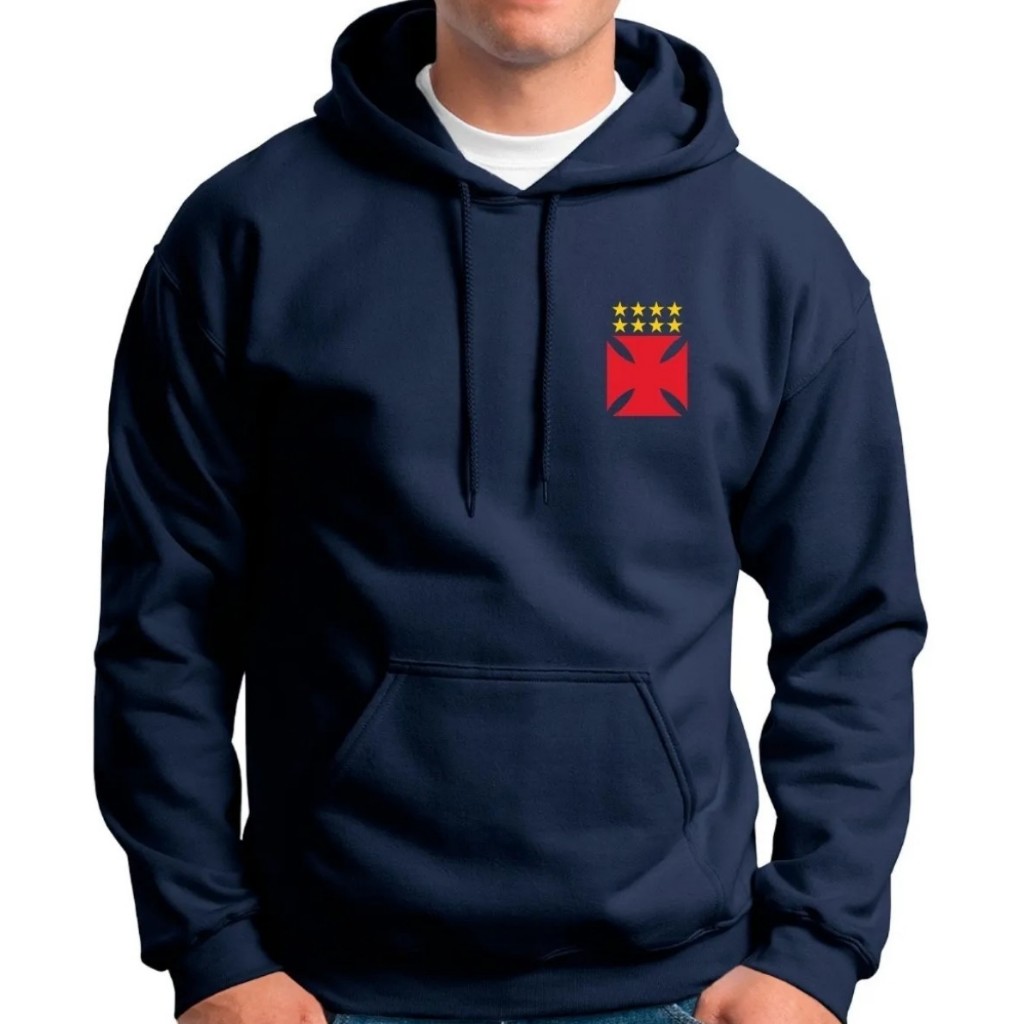 Blusa de Moletom Time Vasco da Gama FC Com Estrelas Tecido de Alta Qualidade Flanelado