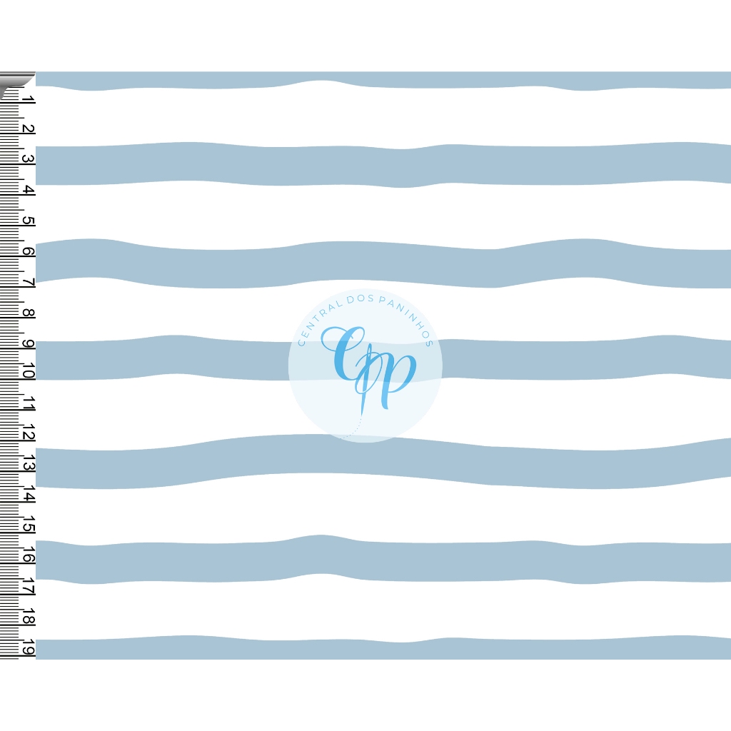 Tecido tricoline, microfibra ou gabardine - Ondas - azul - fundo branco - 0.50CM