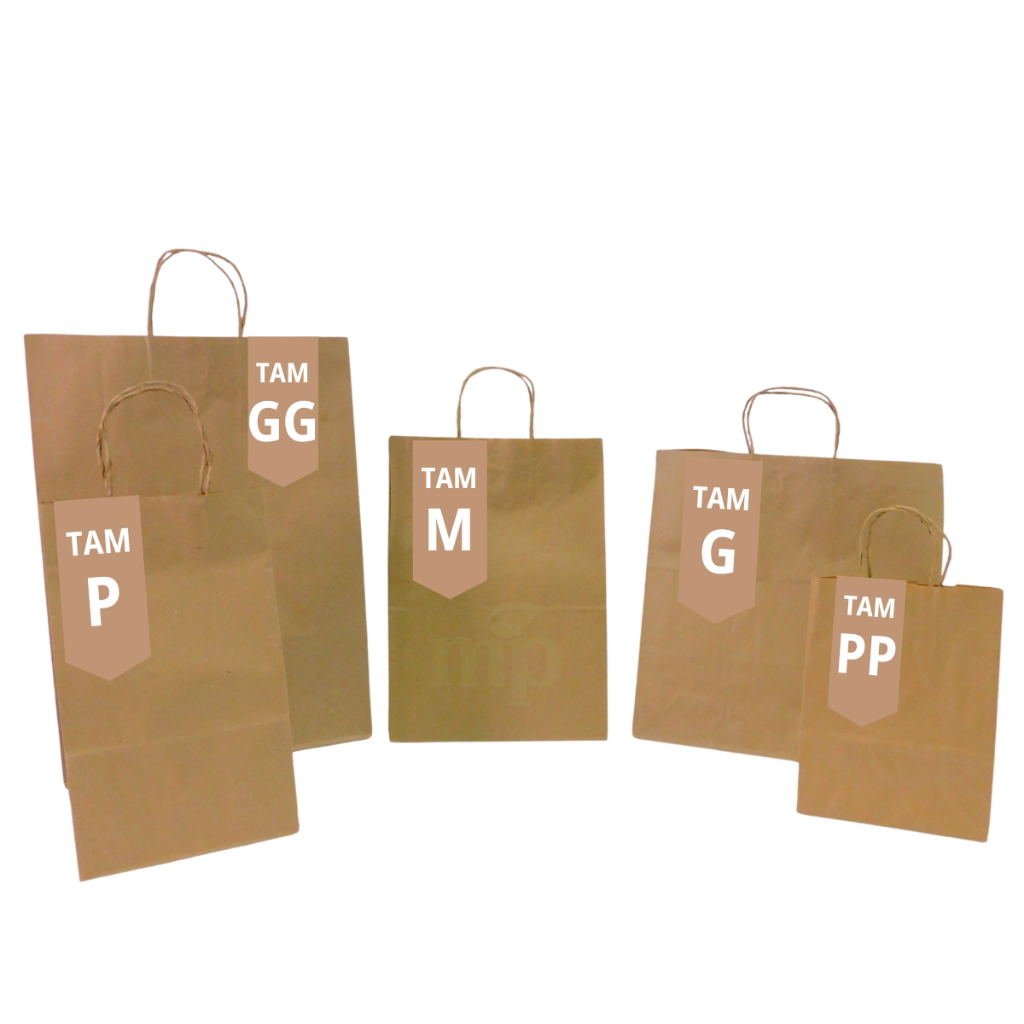 Sacolas Kraft (PARDA) - 50 Unidades em Oferta na Shopee