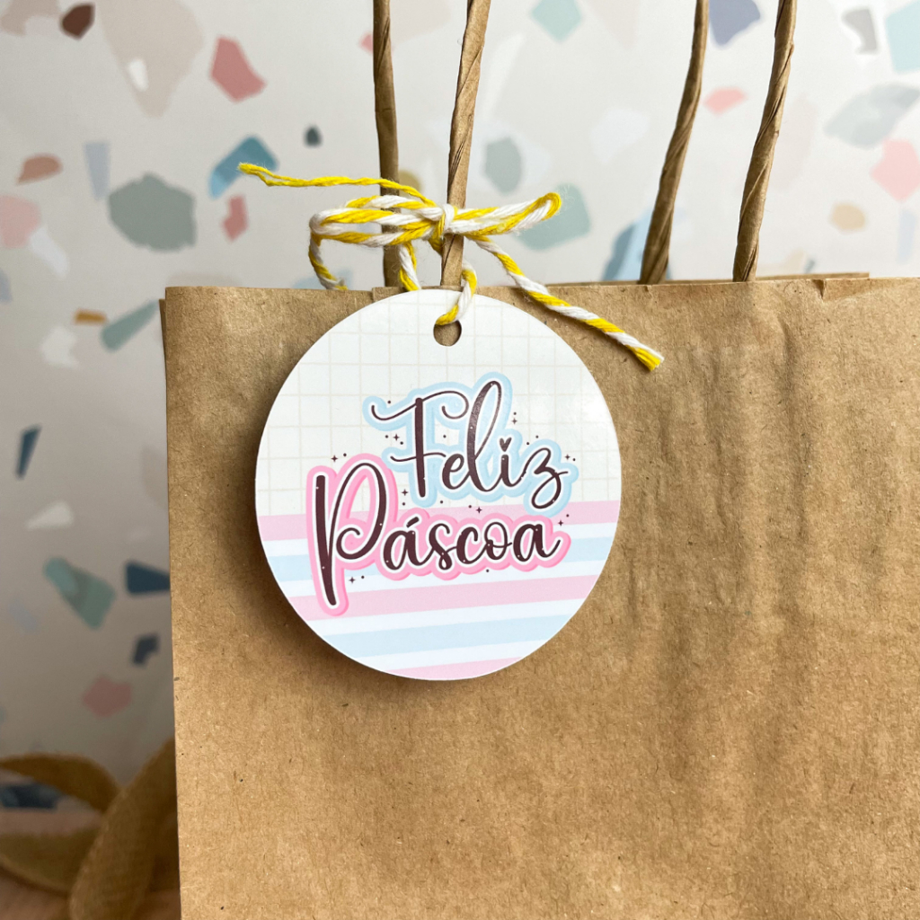 Tag de páscoa redonda 03 modelos - 50/100/150/200/300 unidades em Oferta na Shopee