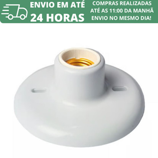 Plafonier Plafon Branco Com Bocal de Porcelana Soquete E27 Bivolt em Oferta na Shopee
