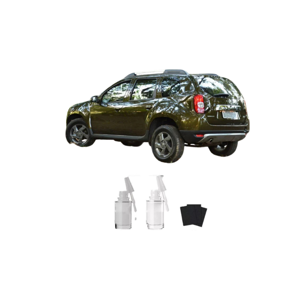Tinta Tira Risco Automotivo Verde Amazonia Renault + Verniz 15ml em Oferta na Shopee