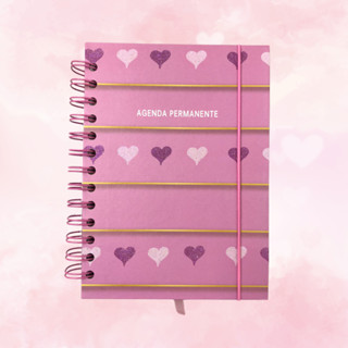 Agenda Permanente 322 Páginas 18x13cm Espiral Capa Dura Glitter