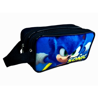 ESTOJO ESCOLAR GRANDE DE MENINO DE COMPARTIMENTO DUPLO DO SONICO O OURIÇO. em Oferta na Shopee