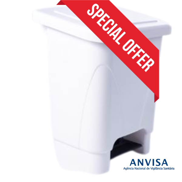 Lixeira 25L C/ Pedal Plástico com  Arco para prender Saco de Lixo Cesto Resistente Reforçada Multiuso Banheiro Cozinha Comércios Presente Decoração Masculino Feminino Festa Primavera Industria
