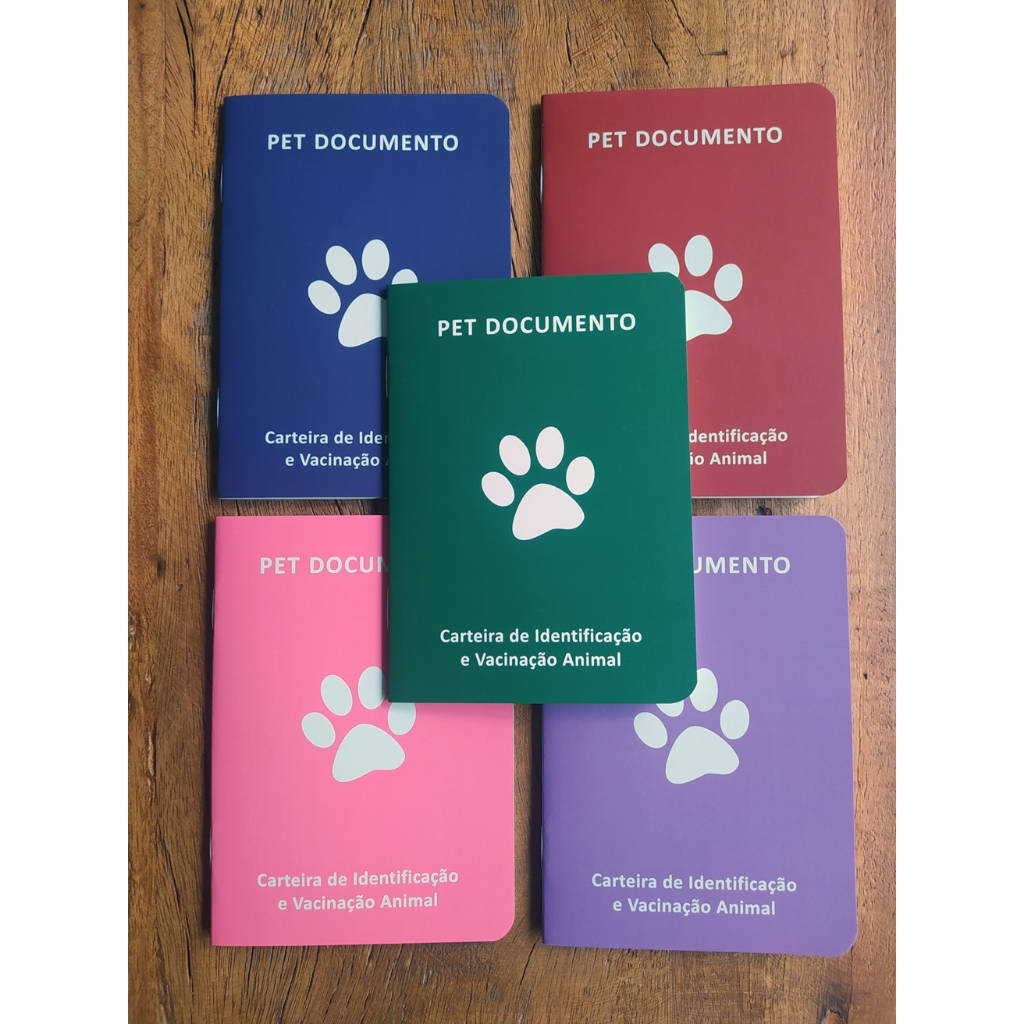 KIT com 10 Carteiras de Vacinação e Identidade PET DOCUMENTO