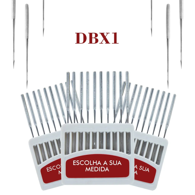 Agulha para Máquina Reta Industrial Cabo Fino DBX1 Orange - Caixa com 10 Agulhas