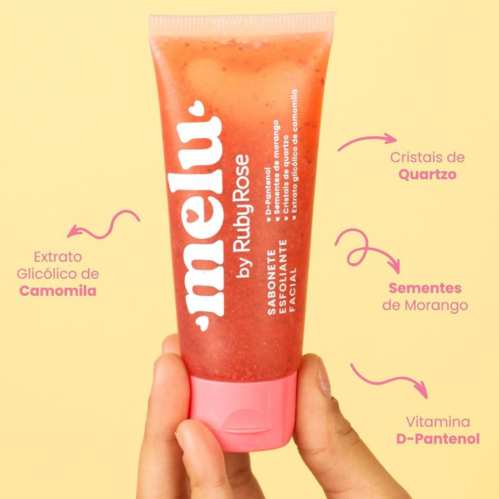 Sabonete Facial Esfoliante Morango - MELU