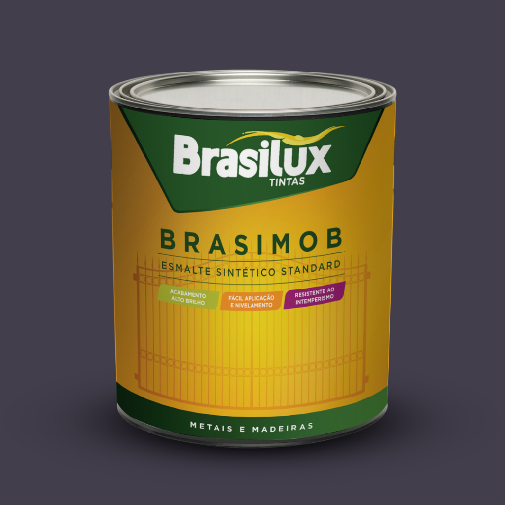Esmalte Sintético Preto Fosco Brasimob 900ml + Catalisador 150ml Brasilux