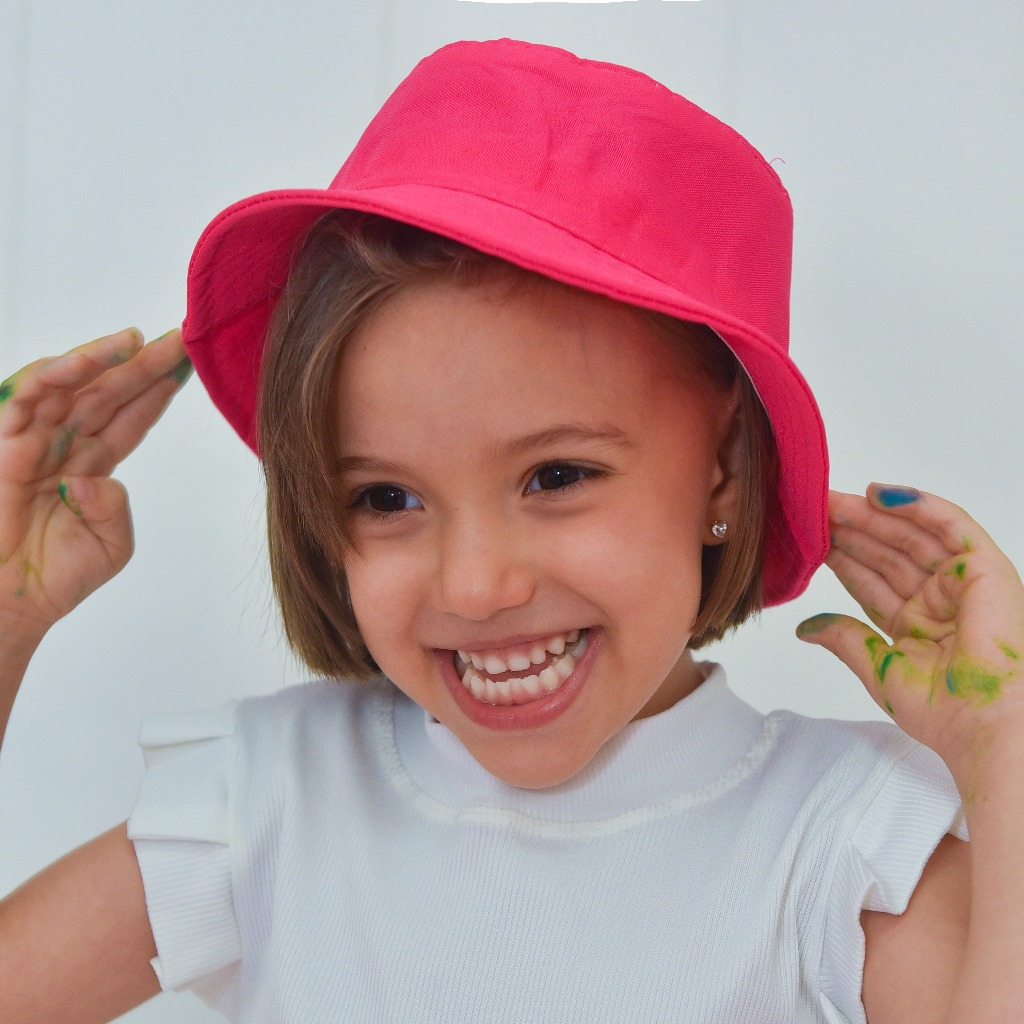 Boné liso masculino Bucket feminino Chapéu de Criança e Bebê aba reta moda praia casual verão piscina Dy