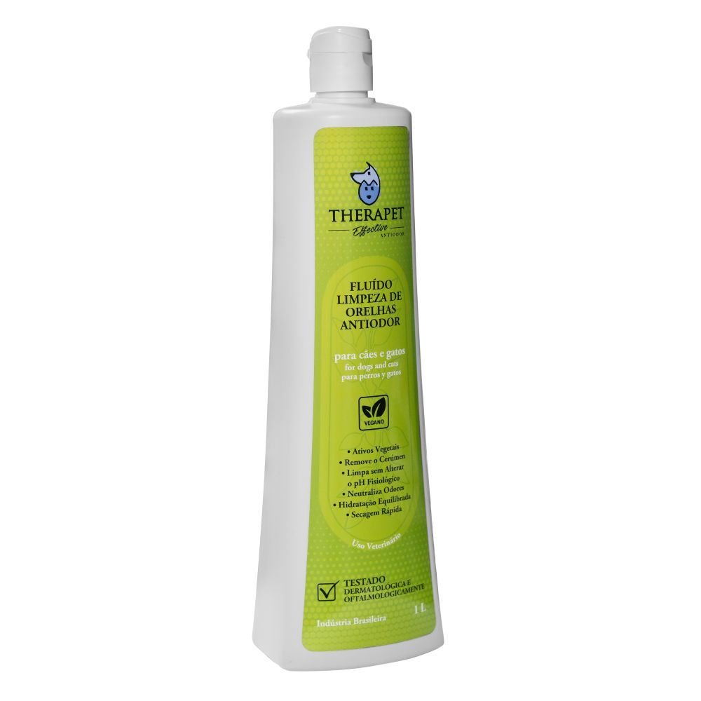 Fluído Limpeza De Orelhas Antiodor 1000ml Therapet Banho Tosa Original