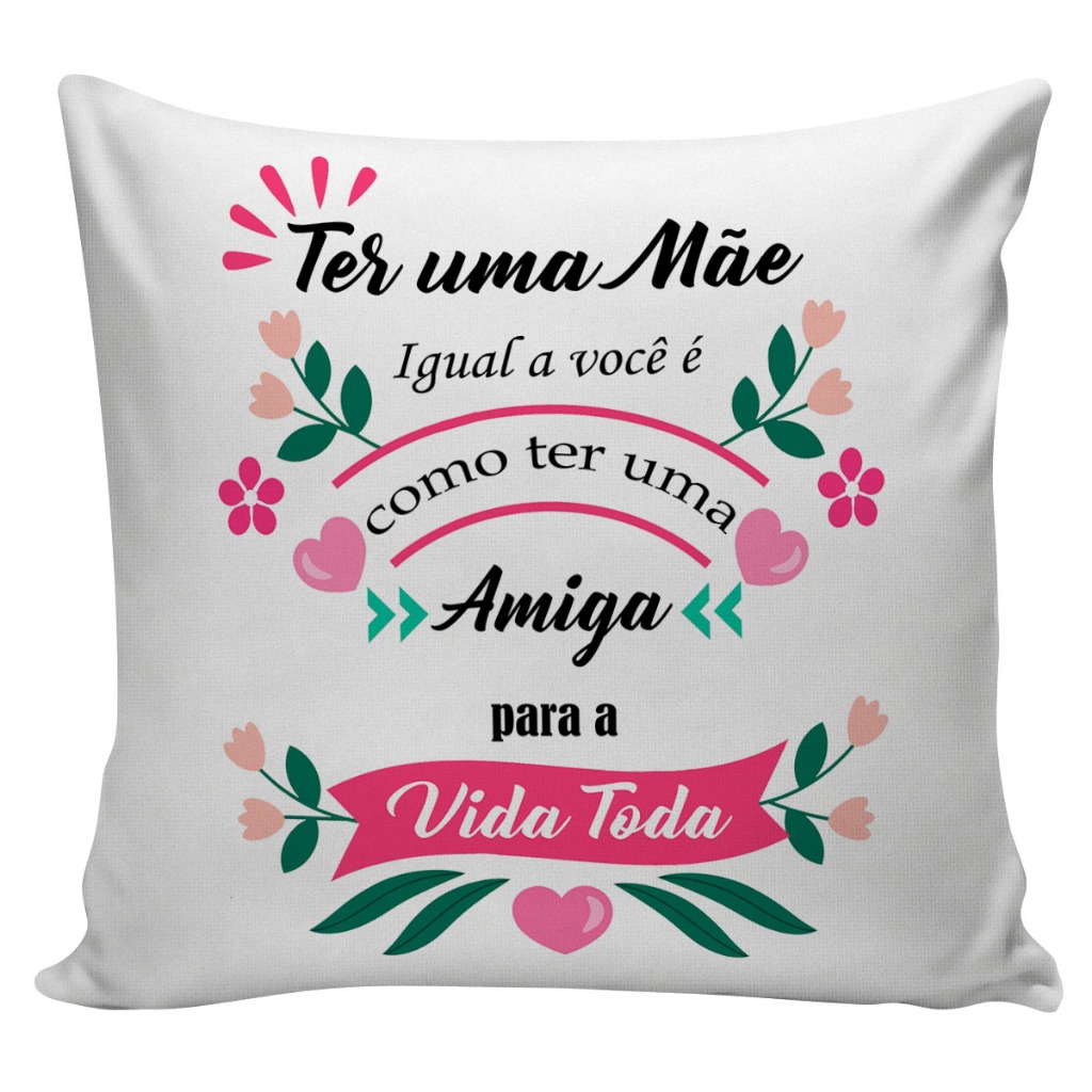 almofada personalizada floral para presente de aniversário para mãe enteada dinda vó bisavó prima irmã tia cunhada comadre nora sogra madrasta babá namorada esposa filha