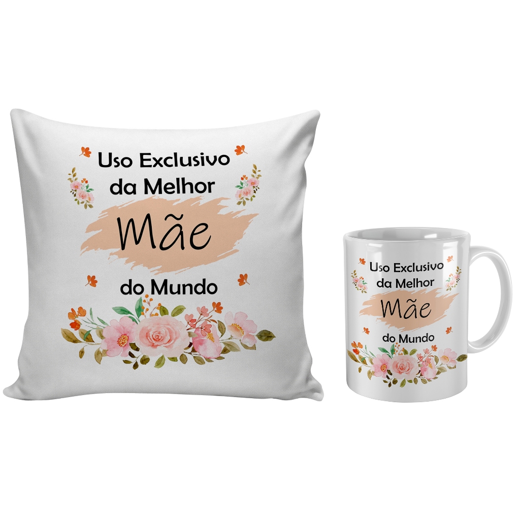 kit floral personalizado caneca e almofada para presente de aniversário para mãe enteada dinda vó bisavó prima irmã tia amiga afilhada sobrinha cunhada comadre nora sogra madrasta babá namorada noiva esposa filha neta patroa chef
