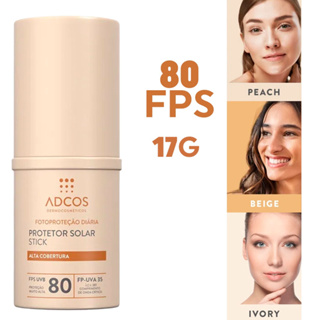 Protetor Solar Adcos Tonalizante Base Stick Efeito Mate Oil-Free  FPS80 17g Cores em Oferta na Shopee