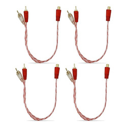 4 Cabo Rca Y 2 Macho 1 Femia 2M1F Stetsom Banhado Ouro Audio Automotivo
