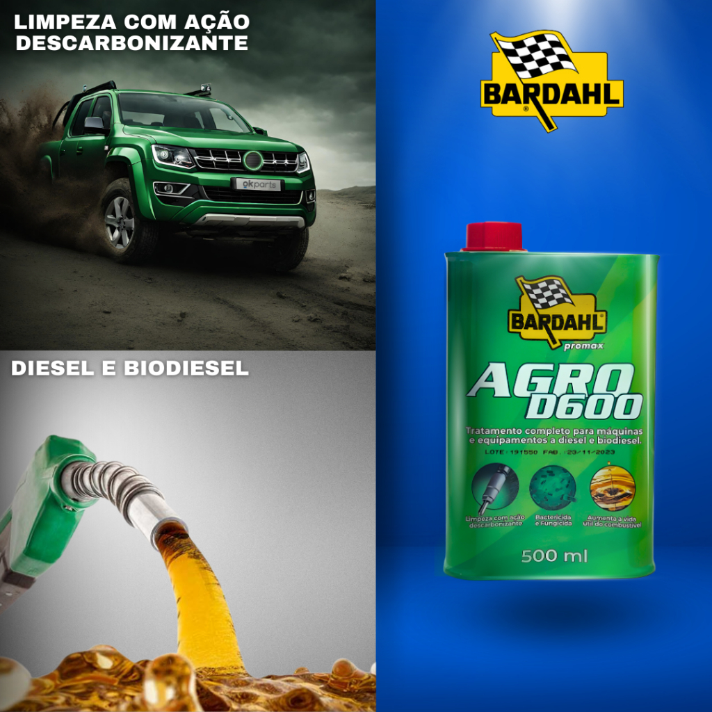 Bardahl Aditivo Agro D600 Tratamento Diesel e Biodiesel com Ação Bactericida, Fungicida e Protetivo
