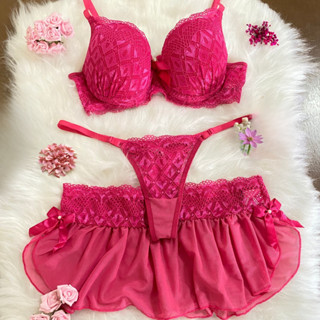 Conjunto Trio Serena Lingerie Com Bojo Sensual Roupa Intima com Saia Calcinha fio dental e Sutia soutien langerie de luxo em Oferta na Shopee